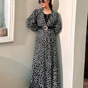 Timeless Contrast Gown Inner Dress + Coordinated Belt