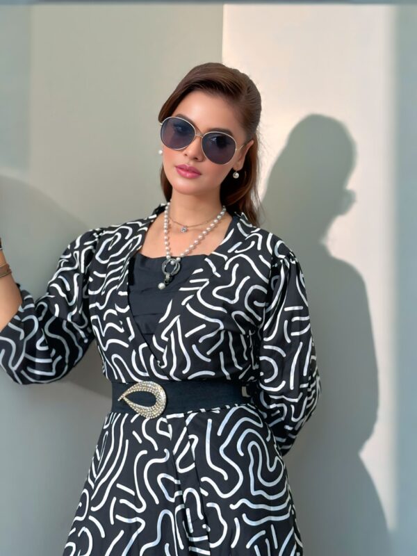 Timeless Contrast Gown Inner Dress + Coordinated Belt - Image 2