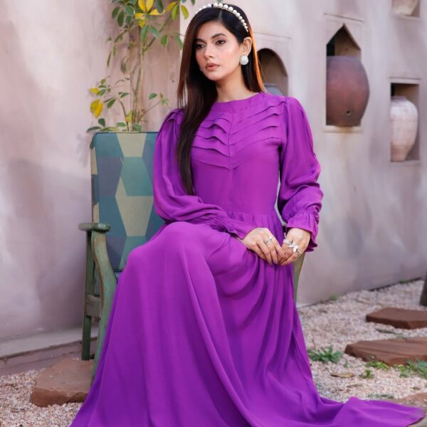 Effortless elegance in every step. #PurplePerfection