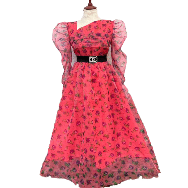 Japanese Organza Flair style Frock with Elegant Channel Belt