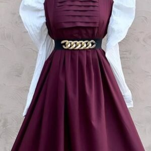 Italian chiffon frock with a beautiful belt that adds the perfect finishing touch.