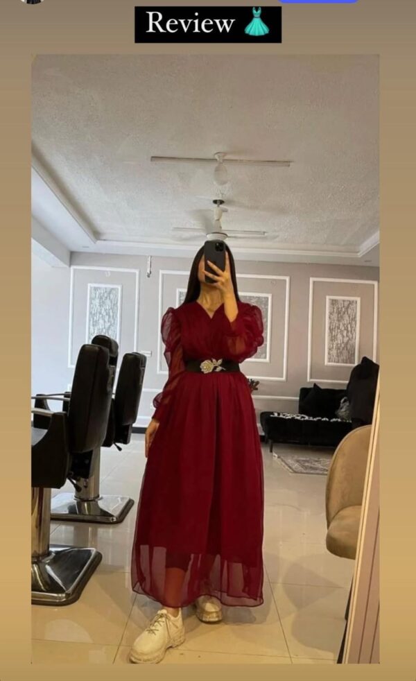 Maxi Mahroon Red Dress Collection - Image 3