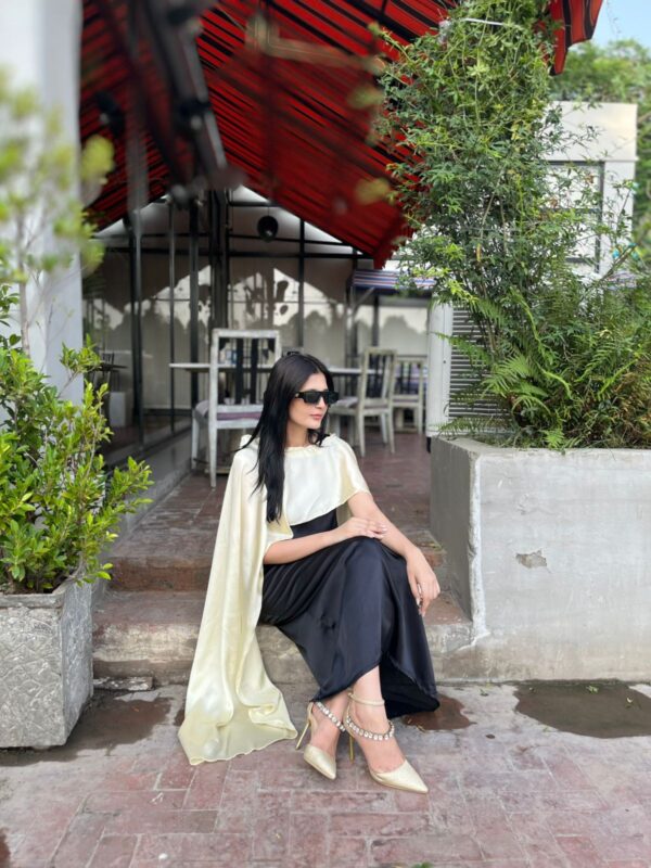 Monochrome Elegance Maxi Dress - Image 3