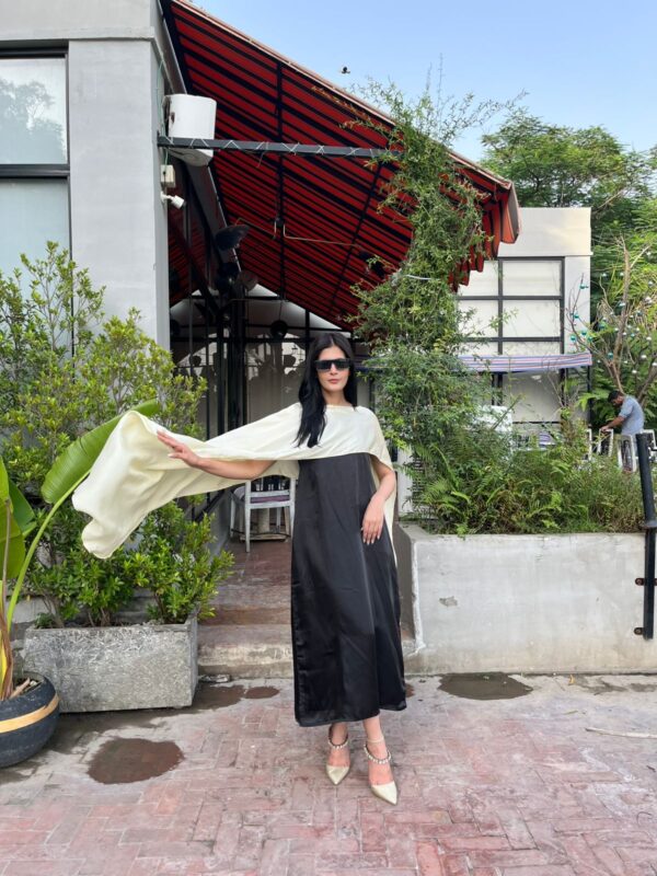 Monochrome Elegance Maxi Dress